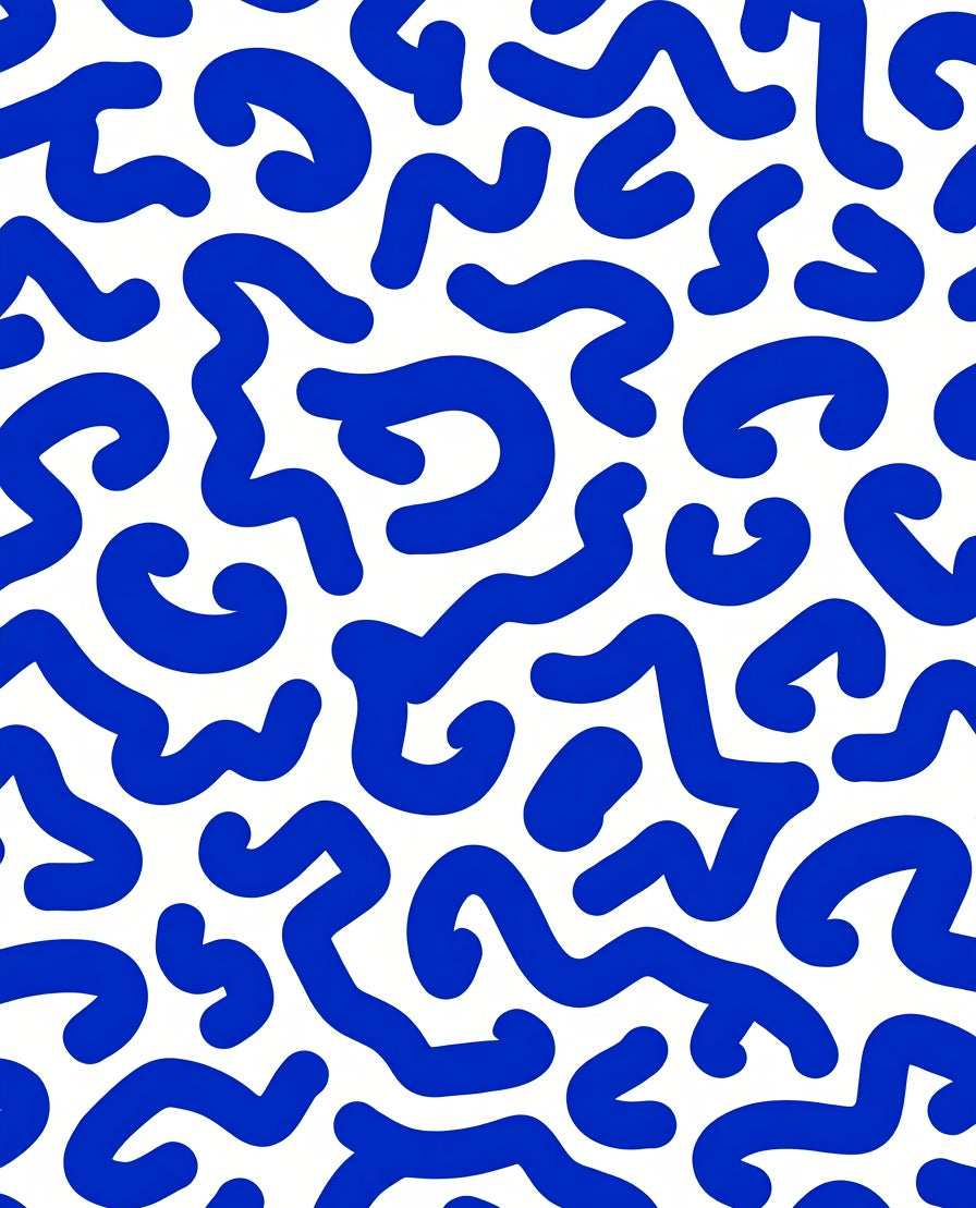 Bold Blue Swirl Abstract Pattern Rug