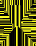 Bold Yellow Black Geometric Design Rug