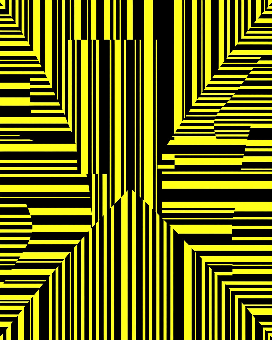 Bold Yellow Black Geometric Design Rug