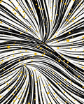 Dynamic Black Gold Streaks Rug