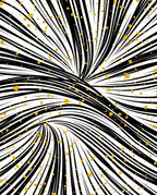 Dynamic Black Gold Streaks Rug