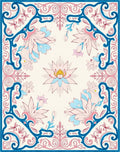 Floral Lotus Border Design Rug