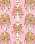 Art Deco Fan Floral Pink Pattern Rug