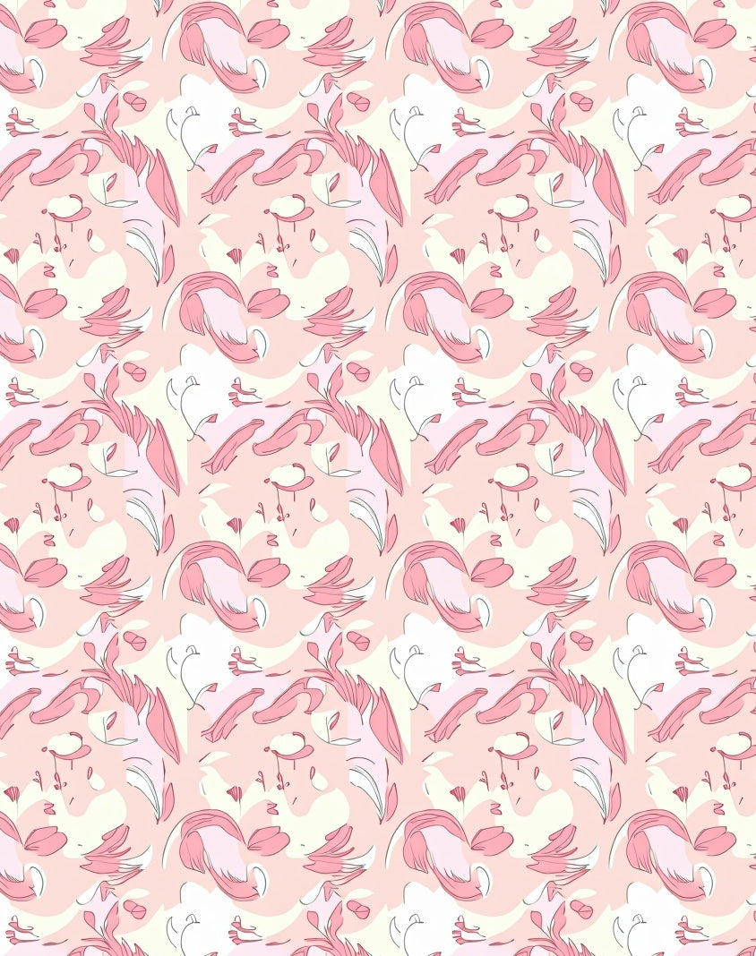Elegant Pink Floral Pattern Design Rug