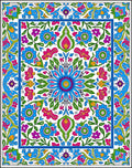 Vibrant Floral Mandala Pattern Design Rug
