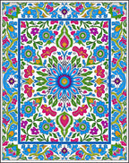 Vibrant Floral Mandala Pattern Design Rug
