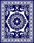 Classic Blue White Mandala Pattern Rug