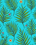Tropical Palm Leaf Flower Pattern Rug