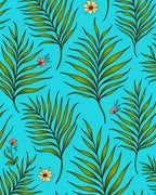 Tropical Palm Leaf Flower Pattern Rug