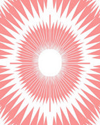 Radiating Sunburst Pattern Scarlet Rug