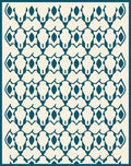 Teal Geometric Cutout Pattern Rug