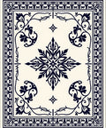 Classic Floral Medallion Frame Design Rug