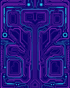 Digital Circuit Board Pattern Rug