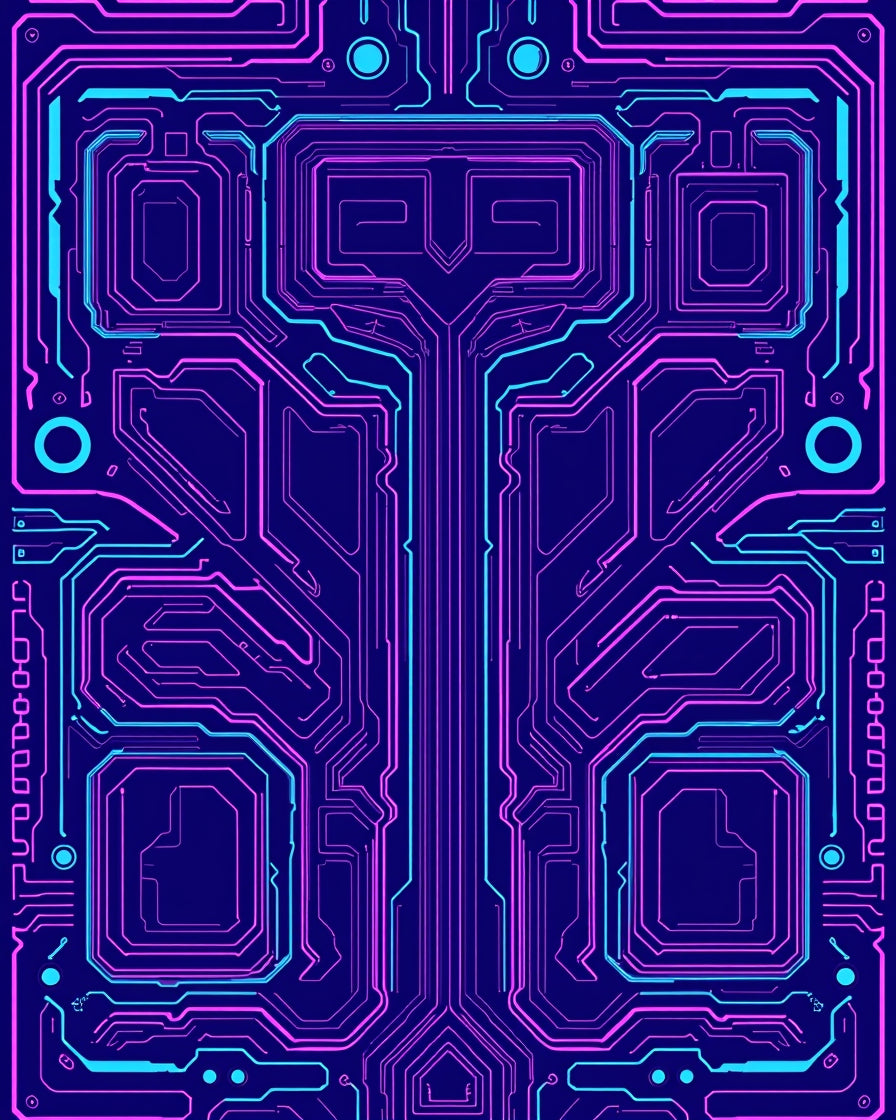 Digital Circuit Board Pattern Rug