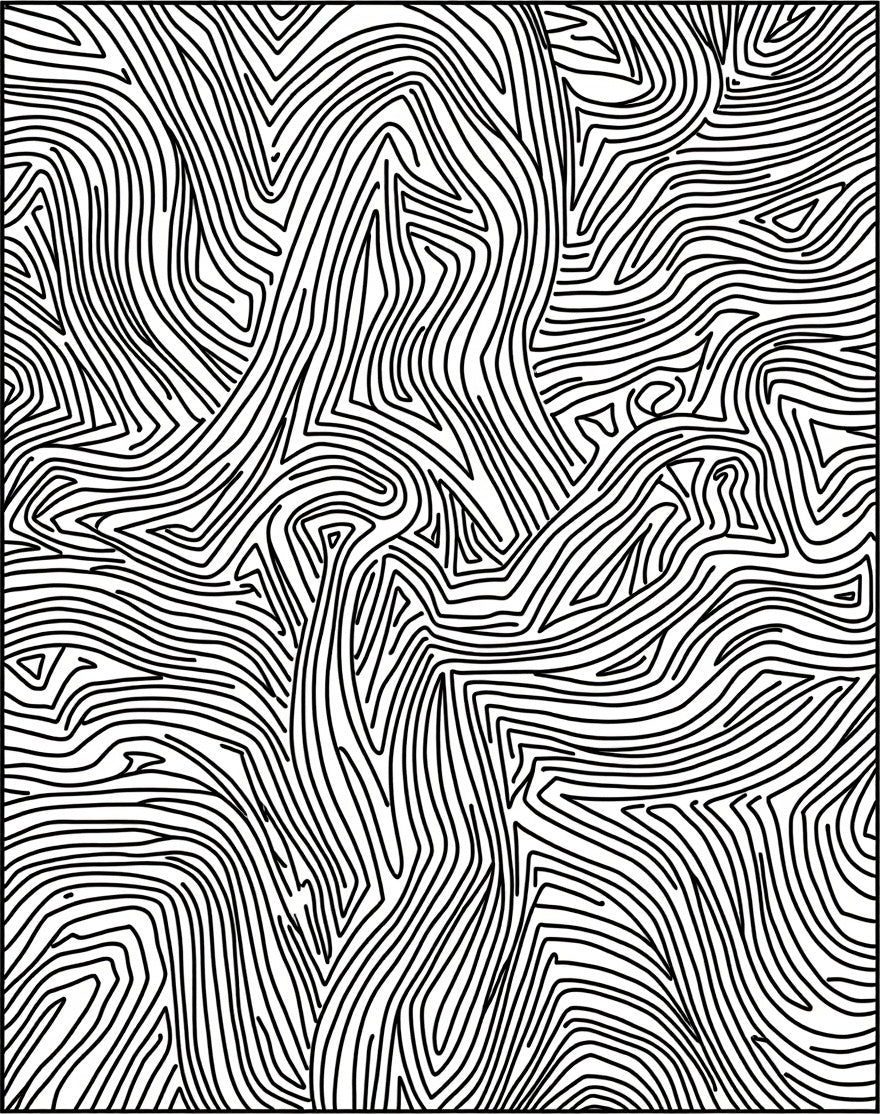 Abstract Contour Line Organic Pattern Rug