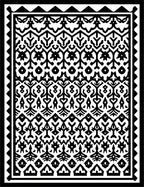 Intricate Tribal Geometric Black And White Rug