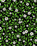 Floral Vine Pattern with White Flowers Rug