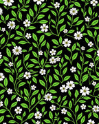 Floral Vine Pattern with White Flowers Rug
