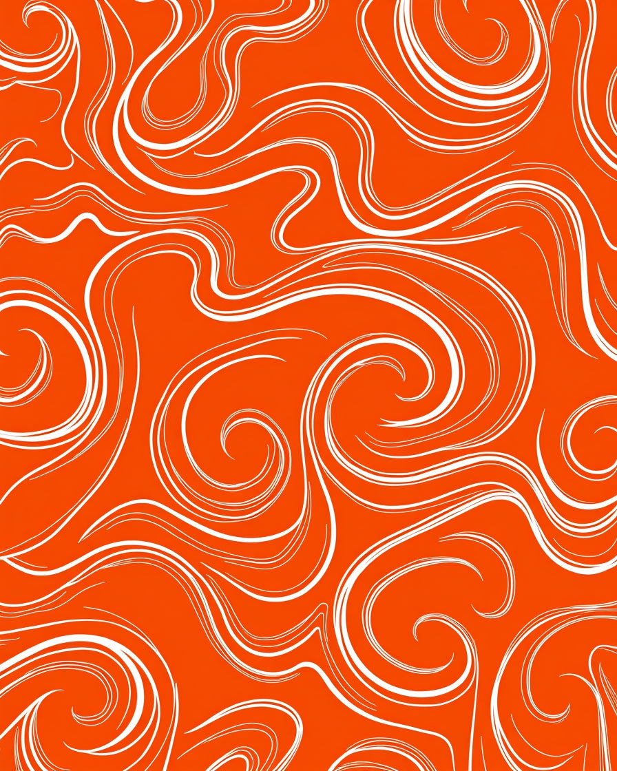 Orange Swirl Abstract Pattern Design Rug
