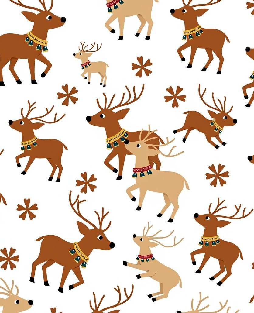 Playful Reindeer Ensemble With Bells Rug