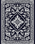 Elegant White Floral Bordered Rug