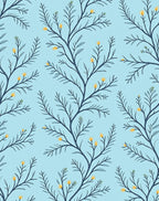 Delicate Blooming Branches Pattern Rug