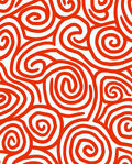 Bold Orange Swirling Pattern Rug