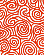 Bold Orange Swirling Pattern Rug