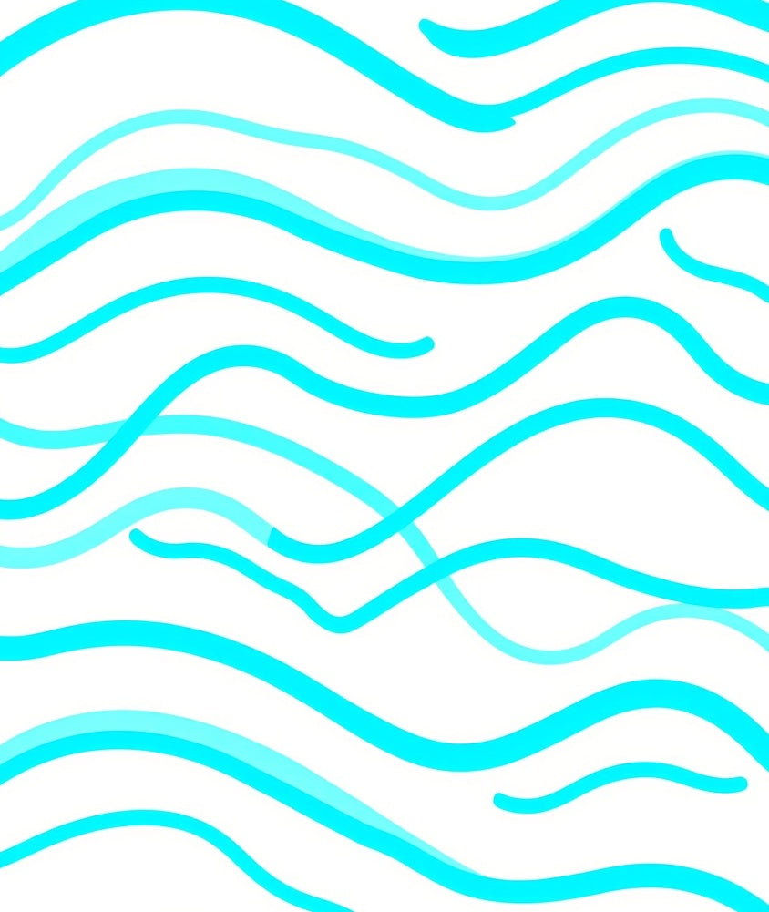 Cool Aqua Wavy Lines Design Rug