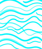 Cool Aqua Wavy Lines Design Rug