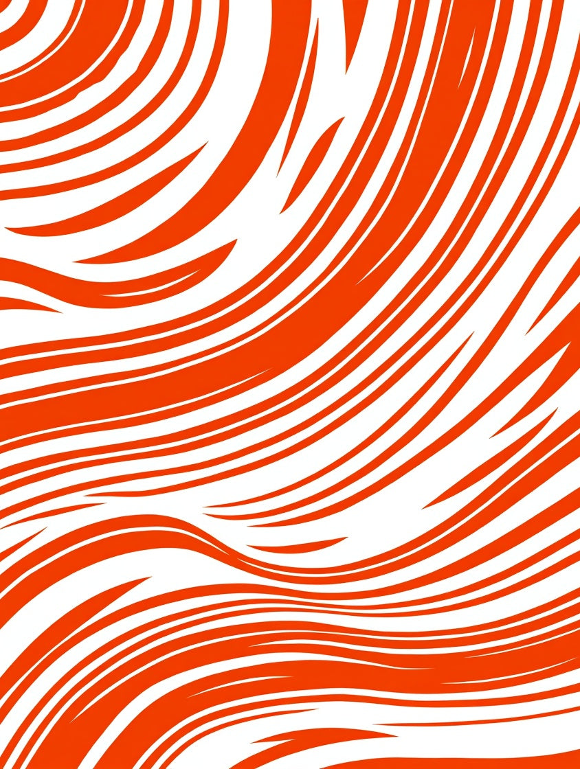 Dynamic Orange Swirl Pattern Rug