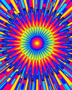Vibrant Starburst Geometric Abstract Design Rug