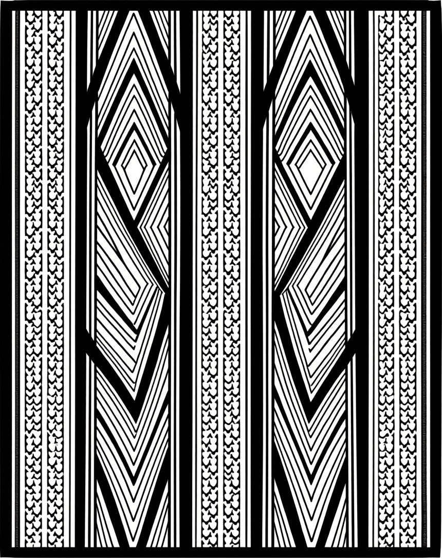 Bold Geometric Tribal Pattern Rug