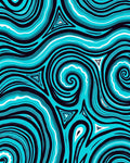 Abstract Teal Swirl Triangles Rug