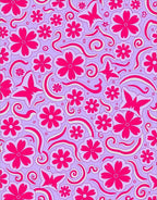 Floral Butterfly Swirl Pattern Rug