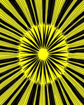 Bold Yellow Radial Design Rug