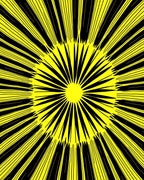 Bold Yellow Radial Design Rug