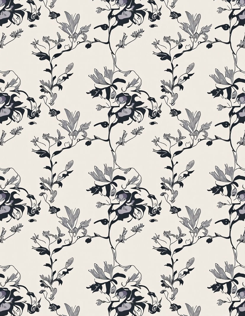 Chic Floral Vine Pattern Rug