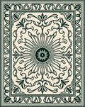 Ornate Floral Sunburst Pattern Rug