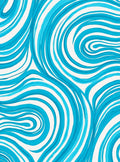 Curving Blue Strokes Abstract Rug