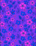 Vibrant Floral Pattern With Pink Blue Flowers Rug