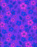 Vibrant Floral Pattern With Pink Blue Flowers Rug
