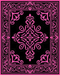 Ornate Pink Black Paisley Pattern Design Rug