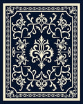 Classic Damask Scrollwork Intricate Design Rug