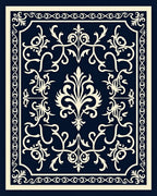 Classic Damask Scrollwork Intricate Design Rug