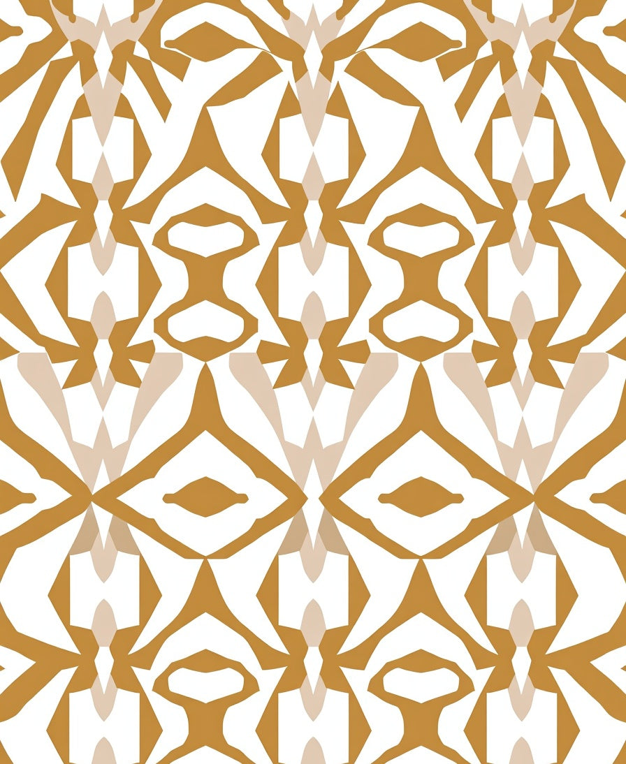 Amber Gold Abstract Geometric Pattern Rug