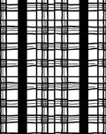 Bold Black White Plaid Design Rug