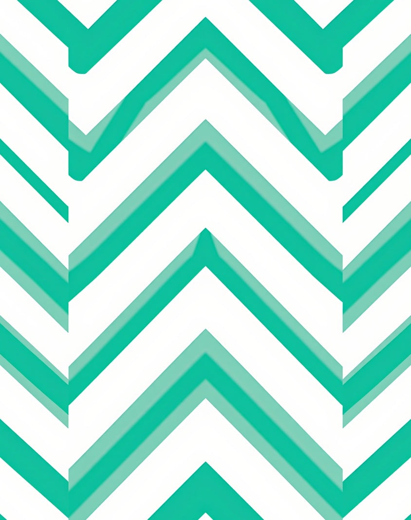 Modern Teal Chevron Pattern Rug