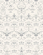 Elegant Scrollwork Floral Pattern Design Rug