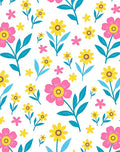 Floral Meadow Bright Blossoms Pattern Rug